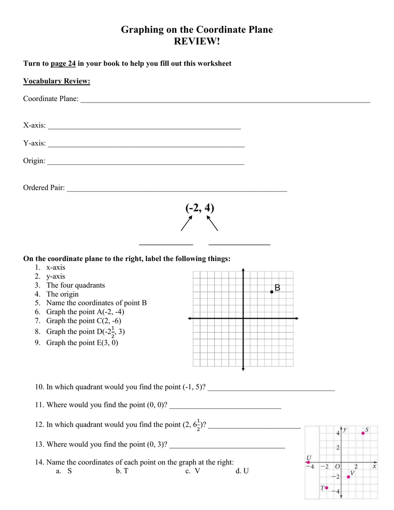 graphing on the coordinate plane review