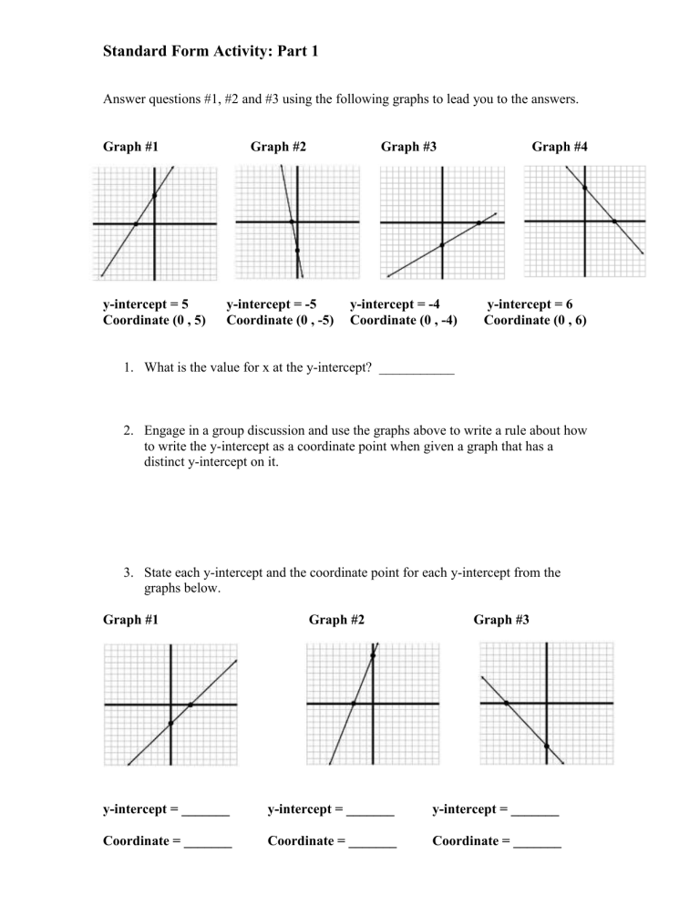 Standard Form Activity: Part 1