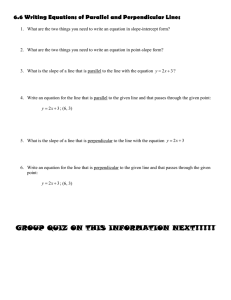 Parallel & Perpendicular Lines: Equations Worksheet