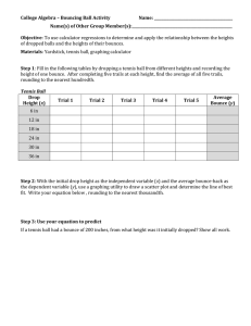 College Algebra – Bouncing Ball Activity  Name: ___________________________________________