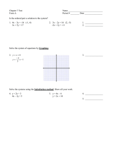 Chapter 7 Test: Systems of Equations & Inequalities