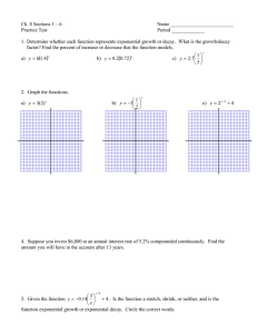 Ch. 8 Sections 1 – 6  Name _________________________ Practice Test