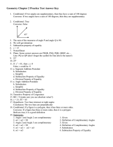 Geometry Chapter 2 Practice Test Answer Key