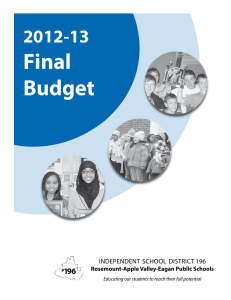 Final Budget 2012-13 independent  school  district 196