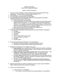 Westview Elementary Parent Teach Organization Bylaws  Section 1 General Procedures