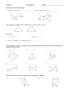   Geometry Test Chapter 4