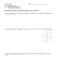Directions: Show all work and reasoning to receive full credit.