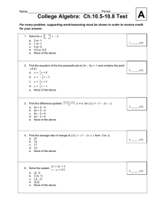A College Algebra:  Ch.10.5-10.8 Test
