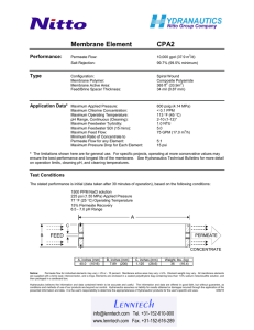Membrane Element CPA2 Performance: