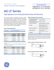 AG LF Series High Rejection Low Fouling Brackish Water RO Elements