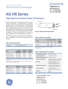 AG HR Series High Rejection Brackish Water RO Elements
