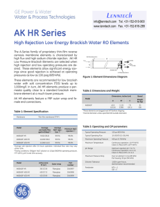 AK HR Series High Rejection Low Energy Brackish Water RO Elements