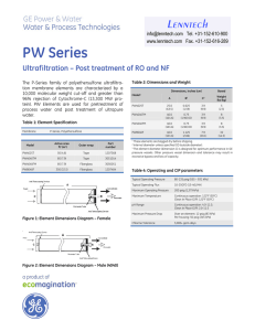 PW Series Ultrafiltration – Post treatment of RO and NF