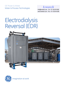 GE EDR Water Treatment: Electrodialysis Reversal Brochure