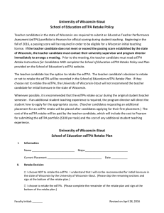 University of Wisconsin-Stout School of Education edTPA Retake Policy