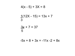 4(x - 5) + 3X = 8