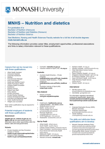 – Nutrition and dietetics MNHS