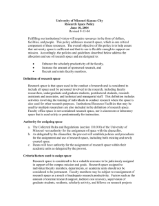 University of Missouri-Kansas City Research Space Policy June 10, 2004 Revised 9-13-04
