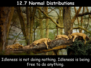12.7 Normal Distributions Idleness is not doing nothing. Idleness is being