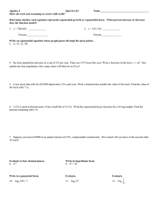 Algebra 2 Quiz: Exponential & Logarithmic Functions