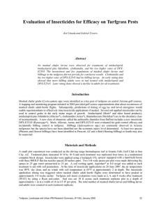 Evaluation of Insecticides for Efficacy on Turfgrass Pests  Abstract