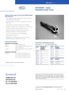 MICROPAK Series Reusable Center Cores Data Sheet