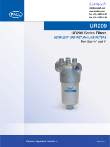 UR209 Series Filters Datasheet | Lenntech/Pall