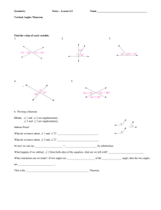Geometry  Notes – Lesson 2.5 Name ______________________________________