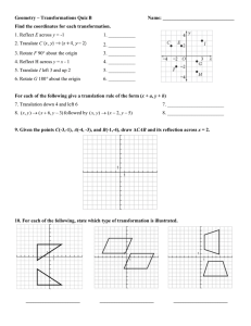 Geometry – Transformations Quiz B  Name: _____________________________