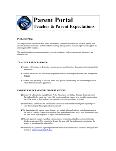Parent Portal Teacher &amp; Parent Expectations  PHILOSOPHY: