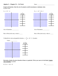 Algebra 2 Test: Quadratics, Factoring, and Graphing