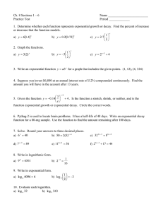 Ch. 8 Sections 1 – 6  Name _________________________ Practice Test