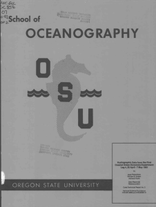 OCEANOGRAPHY of 01 th. First