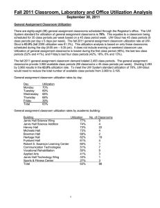 Fall 2011 Classroom, Laboratory and Office Utilization Analysis September 30, 2011