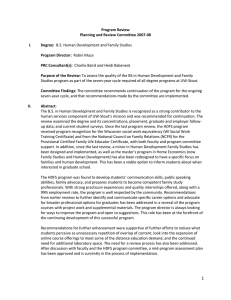 Program Review  Planning and Review Committee 2007‐08  I.  Degree:
