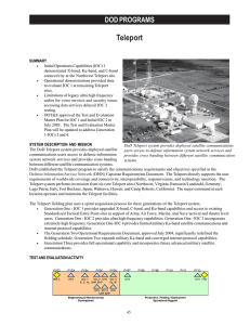DoD Teleport Program: Satellite Communications & Testing