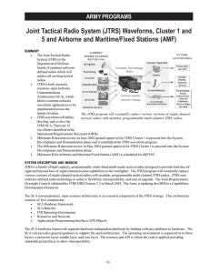Joint Tactical Radio System (JTRS) Waveforms, Cluster 1 and