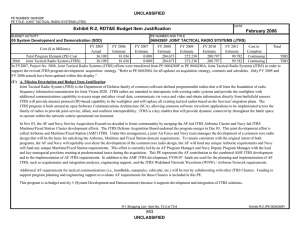 Exhibit R-2, RDT&amp;E Budget Item Justification February 2006 UNCLASSIFIED