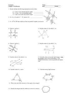 Geometry Chapter 3 Test Review - High School