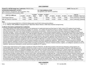 Army Air Traffic Control Budget Justification FY2012
