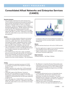 CANES Navy Program: Consolidated Afloat Networks Summary