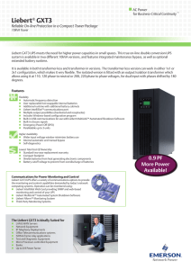 Liebert® GXT3, 5000-10000VA RT Model