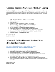 Compaq Presario CQ62-225NR 15.6&#34; Laptop