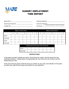 SUNDRY EMPLOYMENT TIME REPORT