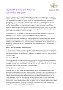Questions related to laser refractive surgery