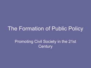 The Formation of Public Policy Promoting Civil Society in the 21st Century