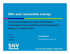 SNV and renewable energy