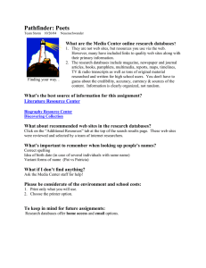 Pathfinder: Poets  What are the Media Center online research databases