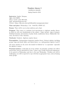 Number theory I