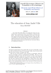 The education of Jean Andr´e Ville Glenn SHAFER 1